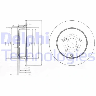 Immagine di DELPHI BG4051 Disco freno 290 10 5 pieno Oleato non trattato senza cuscinetto ruota, anello sensore ABS TOYOTA: Corolla Verso