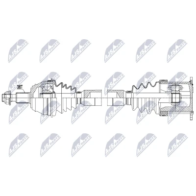 Immagine di NTY NPW VW 204 Albero motore / Semiasse Assale anteriore Dx 810mm 104mm Trasmissione automatica VOLKSWAGEN: Golf 4, Bora Variant, 4 Variant