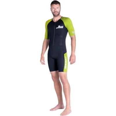 Immagine di CRESSI Tiburon Man Shorty Wetsuit 2mm Muta Uomo realizzata in Neoprene Ultra Stretch 1.5/2mm e Elastane, Nero/Fluo Lime, S/2