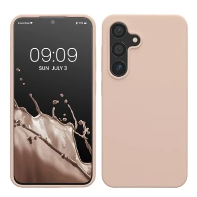 Immagine di kwmobile Cover per Samsung Galaxy S24 Custodia Back Case Caricatore Wireless Antiurto e Flessibile in Silicone TPU coconut swirl