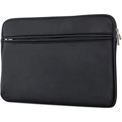 Immagine di CASEZA &quot;Boston&quot; Custodia per MacBook Air 13 e Pro in Pelle PU Nera Borsa Vegana Notebook da Pollici Adatta anche a Microsoft Surface Book Protezione Morbida Stile Classico
