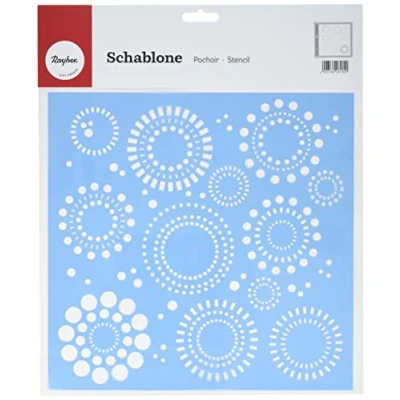 Immagine di Rayher 3860200 Stencil in Plastica, per Forme Circolari, 30X30Cm, Pezzo Unico, Carta O Pareti