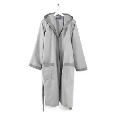 Immagine di Caleffi Accappatoio Uomo Donna Microfibra Morbido Leggero Assorbente Rapida Asciugatura, Cappuccio Tasche Cintura con Passanti e Gancio + Bag Coordinata