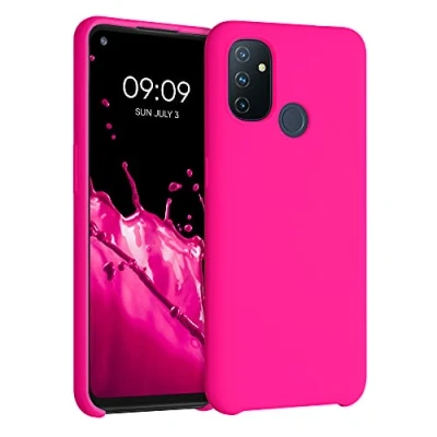 Immagine di kwmobile Cover per OnePlus Nord N100 Custodia Back Case Smartphone in Silicone TPU Protezione Gommata rosa shocking