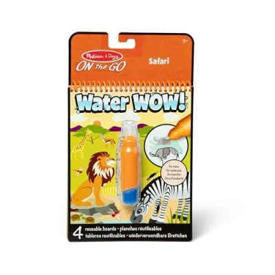 Immagine di Melissa &amp; Doug Water Wow Magic Book Libro da Colorare con la Penna Magica a Tema Safari Album Pennarelli ad Acqua Giochi Viaggio per Bambini dai 3 ai 7 anni