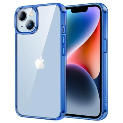 Immagine di JETech Cover per iPhone 14 6,1 Pollici, Custodia con Antiurto, Anti Graffio e Retro Trasparente (Blu)