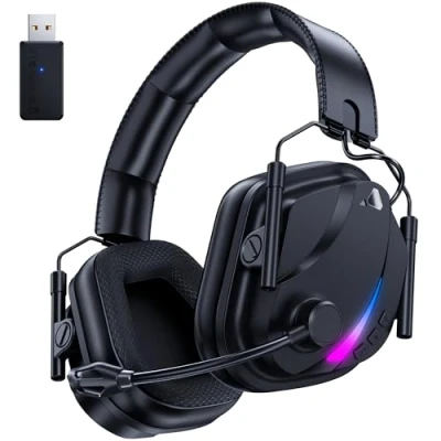 Immagine di Vakedy Cuffie Gaming Wireless,Cuffie Bluetooth PS5,Cuffie Wireless PC,con Microfono per PS4,PS5,PC,Nintendo Switch,Mobile, Durata di Oltre 50+ Ore Nero