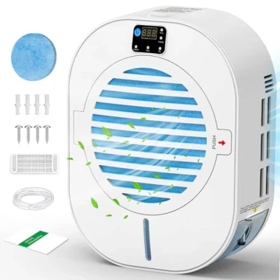 Immagine di NIUXX Deumidificatore Casa, Intelligente Portatile, Silenzioso con Display Dell&#039;umidità, Spegnimento/Sbrinamento Automatico, Doppio Sistema di Drenaggio e Filtro