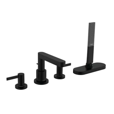 Immagine di hansgrohe Finoris Rubinetteria 4 fori bordo vasca con sBox, nero opaco, 76444670