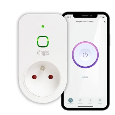 Immagine di Konyks Priska + Easy, Spina WiFi Bluetooth con contatore di consumo, compatibile Alexa e Google Home, automazioni semplici, 16A, 3520W, senza bisogno hub, Bianco