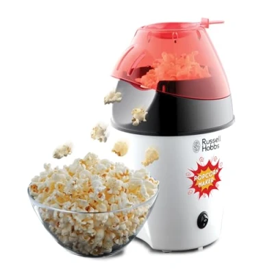 Immagine di Russell Hobbs Pop Corn Maker Fiesta Macchina ad aria calda senza grassi e olio, incluso misurino per mais, BPA, 1200 W, 24630 56