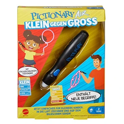 Immagine di Mattel Games GYH79 Pictionary Air gioco di disegno da piccolo a grande per tutta la famiglia, connettere uno smartphone o tablet, giocatori dagli 8 anni in su [esclusiva Amazon], tedesco