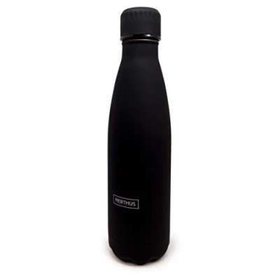 Immagine di Nerthus FIH 517 Thermos a Doppia Parete per Freddo e Caldo. Disegno di Colore Nero, in Acciaio Inossidabile, 500 ml, Senza BPA