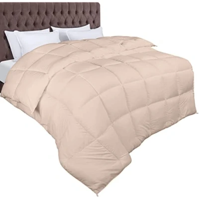 Immagine di Utopia Bedding Piumone Piumino Matrimoniale Letto Trapunta 100% Microfibra in Fibra Cava (Beige, 220 x 240 cm 370 gsm)