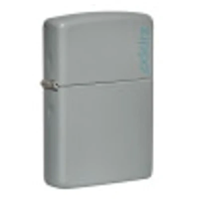 Immagine di Accendino Zippo® Flat Grey con Logo 49452ZL, Antivento Ricaricabile Zippo, Realizzato in Metallo Caratteristico &quot;click&quot; Color Grigio Opaco, Made USA, Ottima Idea Regalo