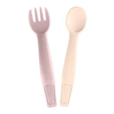 Immagine di nip Green Eco Set di posate per bambini e a partire dai 9 mesi, lavabile in lavastoviglie, cucchiaio forchetta, senza BPA, melamina, sostenibile, rosa
