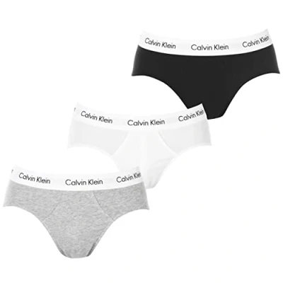 Immagine di Calvin Klein Slip Hipster Confezione da 3 Uomo Cotone Elasticizzato, Multicolore (Black/White/Grey Heather), S