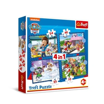 Immagine di Trefl PAW Patrol, Questioni di Cani 4in1, 4 Puzzle, da 35 a 70 Pezzi Diversi Gradi Difficoltà, per Bambini dai anni, Multicolore, 34650