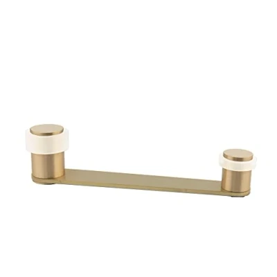 Immagine di Fermaporta con fermo girevole, per porta fino a 100 mm di spessore, in ottone, vite + tassello, rif. I 253 EVI Hardware (Laton Opaco Gomma nera)