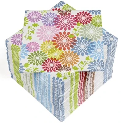 Immagine di HEKU 100 tovaglioli a 3 veli, 33 x cm, Flower Power I assorbenti e pratici imballati, ideali per le occasioni speciali