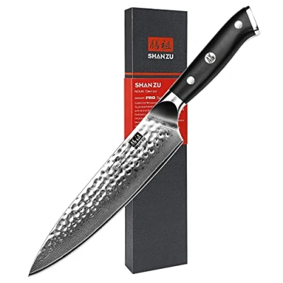 Immagine di SHAN ZU Damasco Coltelli da Cucina a 67 Strati Giapponese Coltello Chef in Acciaio ad Alto Tenore di Carbonio19cm Professionali Multiuso con Manico Fibra Vetro G10