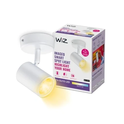Immagine di WiZ Faretto Smart Imageo WiFi, Luce Bianca da Calda a Fredda Dimmerabile, 5W, Bianco, Tecnologia SpaceSense, Controllo Vocale (Alexa, Apple HomeKit, Google Home)
