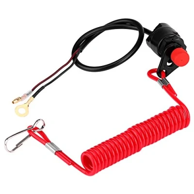 Immagine di Keenso Universale Fuoribordo Kill Switch Chiavi Moto Tosaerba Emergenza Motore Stop Interruttore W/Tether Cordicella