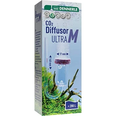 Immagine di Dennerle Diffusore di CO2 Ultra per acquari d&#039;acqua dolce fino a 400 litri in vetro acrilico con contatore bolle integrato membrana speciale materiale sinterizzato (taglia M