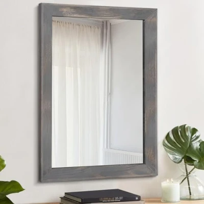Immagine di AAZZKANG specchio in legno rettangolare rustico specchi per parete casa colonica camera da letto bagno decorazione