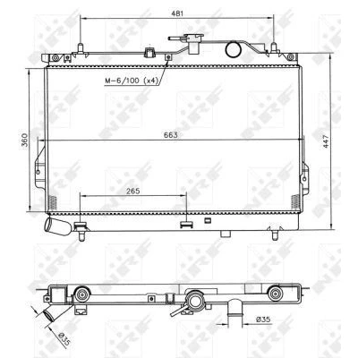 Immagine di NRF 53364 Radiatore motore Alluminio 618 360 16 Alette di raffreddamento saldate HYUNDAI: Matrix
