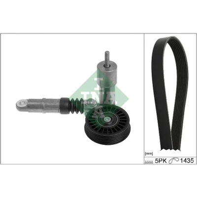 Immagine di INA 529 0425 10 Kit cinghie Poly V Controllare corsa libera generatore ed ev. sostituire VOLKSWAGEN: Passat B5 GP Variant, Golf 4, Sedan