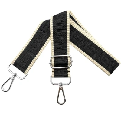 Immagine di Tracolla Regolabile per Borsa Donna Colorate Cinghia a Spalla di Ricambio Larga 3.8cm con Argento Moschettoni, Borsette, Crossbody, Nero
