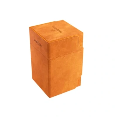 Immagine di Gamegenic Watchtower 100+ XL Scatola porta carte convertibile, doppia custodia, protezione per giochi di carte, superficie Nexofyber, contiene fino a 100 colore arancione, realizzata