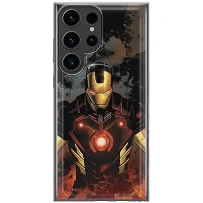 Immagine di Ert Group custodia per cellulare Samsung S23 ULTRA originale e con licenza ufficiale Marvel, modello Iron Man 014 adattato in modo ottimale alla forma dello smartphone, TPU