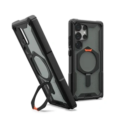 Immagine di Urban Armor Gear Plasma XTE Samsung Galaxy S25 Ultra Kickstand Case (Designed for certificato, Ricarica wireless compatibile, Custodia del cellulare apribile) nero/arancio