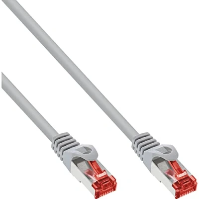 Immagine di InLine 21055 Cavo Patch LAN, S/FTP Pimf, Cat.6, 250 MHz, Guaina Halogenfree, Cu 100% Rame, 0.25M Grigio