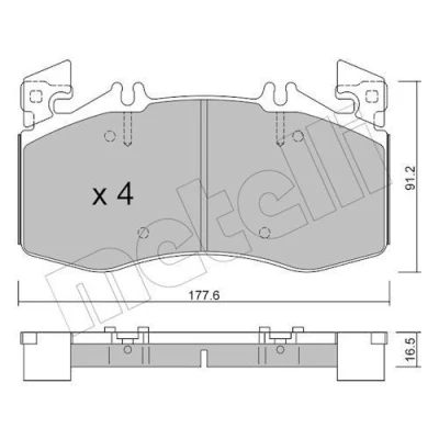 Immagine di METELLI 22 1270 0 Kit pastiglie freno Predisposto per contatto segnalazione usura MERCEDES BENZ: Classe A, CLA Shooting Brake, Coupe