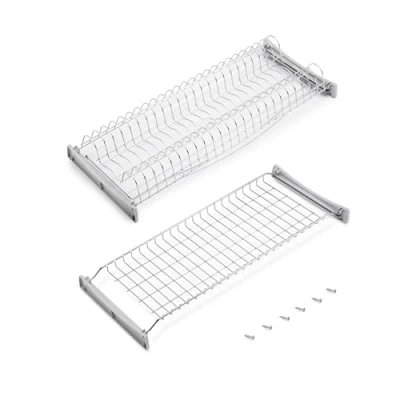 Immagine di Emuca Scolapiatti Suprastar pensile per piatti e bicchieri, mobile di lunghezza 70cm (660mm 670mm), finitura cromata, Acciaio
