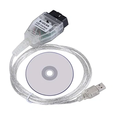 Immagine di K+ DCAN Ediabas coding interface cable switch FT232RQ OBDII for R56 E87 E93 E70 from 1996 to 2008