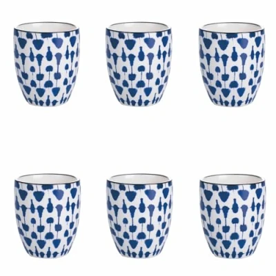 Immagine di Villa d&#039;Este Home Tivoli 1996 Set 6 tazzine caffè 90 ml in gres, decoro geometrico, Confusion