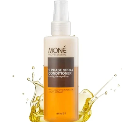 Immagine di MONÉ PROFESSIONAL Leave in Conditioner Spray Balsamo senza Risciacquo per Capelli Secchi e Danneggiati con Cheratina Olio di Argan Rivitalizza dona lucentezza 150 ml