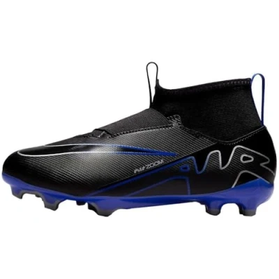 Immagine di Nike Performance JR ZOOM Mercurial 9 Academy FG/MG Unisex Scarpe da calcetto con tacchetti per bambini, Taglia: 32, Black/chrome/hyper royal