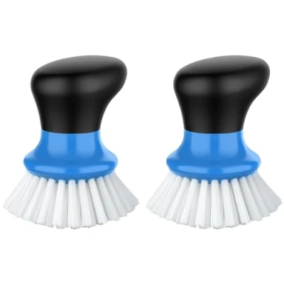 Immagine di MR.SIGA Spazzola per Piatti con Manico ergonomico, lavapiatti Piatti, pentole, padelle la Pulizia della Cucina, Blu, 2 pezzi