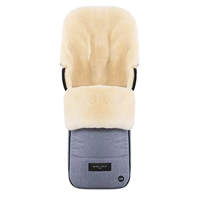 Immagine di WERNER CHRIST BABY sacco in pelliccia di agnello FLIMS LUXE morbido per passeggino, realizzato medicale universale (Bugaboo, Cybex), Azzurro