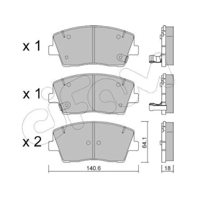Immagine di CIFAM 822 1168 0 Kit pastiglie freno con segnalatore acustico usura KIA: Stinger Hatchback