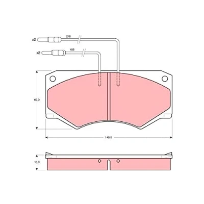Immagine di TRW GDB389 Kit pastiglie freno Con contatto segnalazione usura IVECO: DAILY 2 Pritsche/Fahrgestell, 1, 1 Kasten/Kombi
