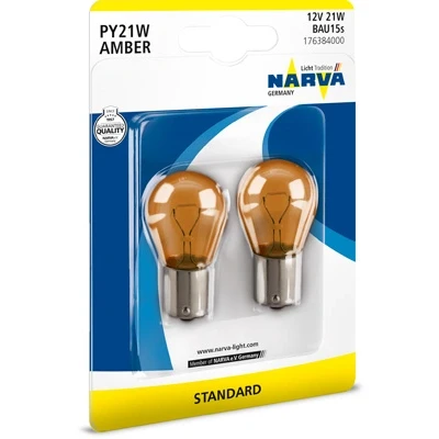 Immagine di NARVA 176384000 Lampade 12V 21W PY21W FIAT: Tipo Sedan, Panda II Hatchback, KIA: RIO 2, VOLKSWAGEN: TRANSPORTER 4 Bus