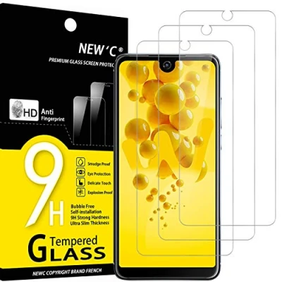 Immagine di NEW&#039;C 3 Pezzi, Vetro Temperato Compatibile con Wiko View 2, Pellicola Prottetiva Anti Graffio, Impronte, Durezza 9H, 0,33mm Ultra Trasparente, Resistente