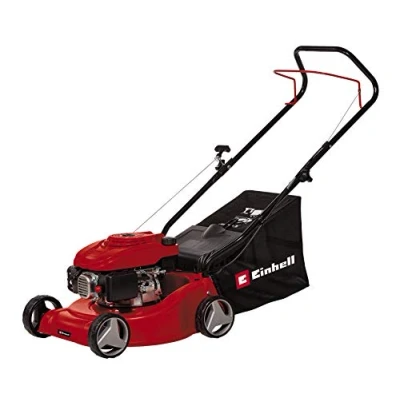 Immagine di Einhell Tosaerba a benzina GC PM 40/1 (1,2 kW, regolazione dell&#039;altezza 3 stadi, alloggiamento in plastica, sacco di raccolta con indicatore del livello riempimento, per 800 m²)