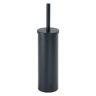 Immagine di GEDY Scopino WC Tonga, Scopettino Bagno da Terra in Acciaio Inox e Cromall, Nero Matt, 9,1x9,1x37,7cm